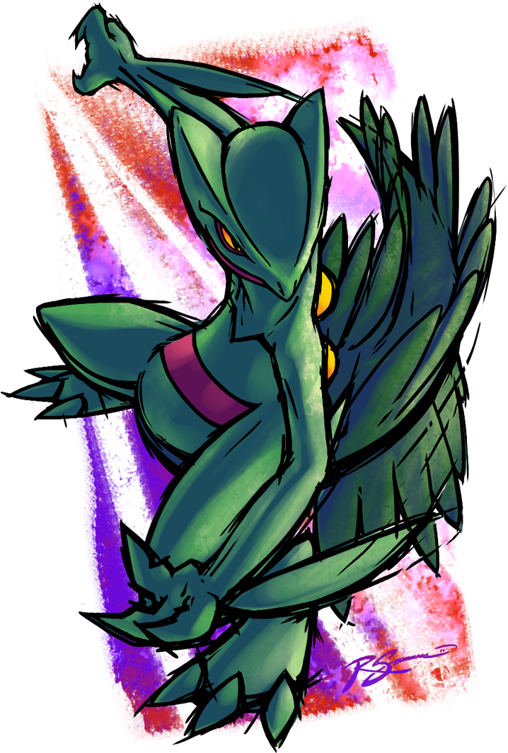 Sceptile By Ja-punkster - Sceptile Art Clipart (718x1065), Png Download