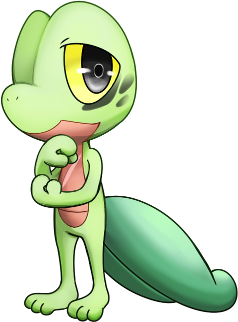 Ruka,the Treecko - Cartoon Clipart (626x732), Png Download