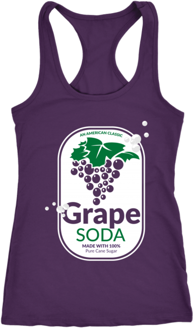 Halloween Group Costume Grape Soda Racerback Tank Top - Black And White Grapes Clipart (720x720), Png Download