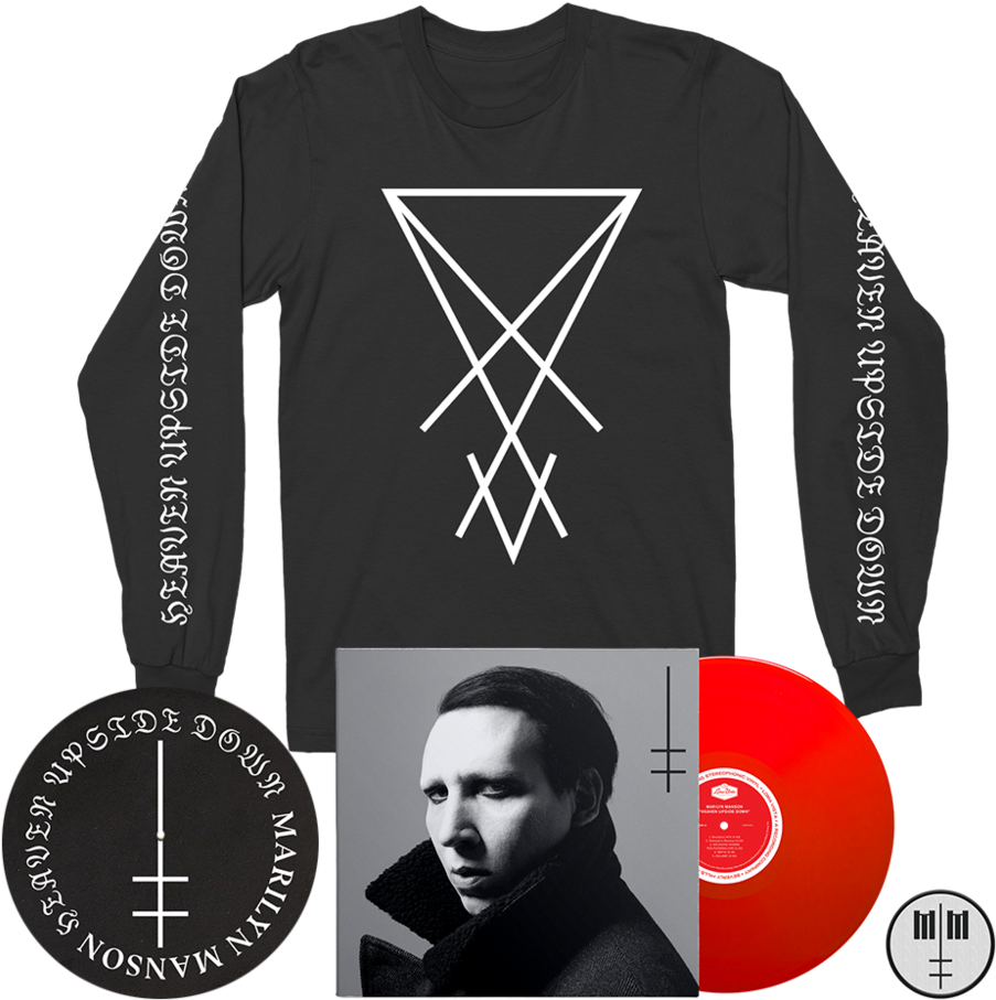 Deluxe Red Vinyl Long Sleeve T-shirt Bundle - Heaven Upside Down Long Sleeve Clipart (1000x1000), Png Download