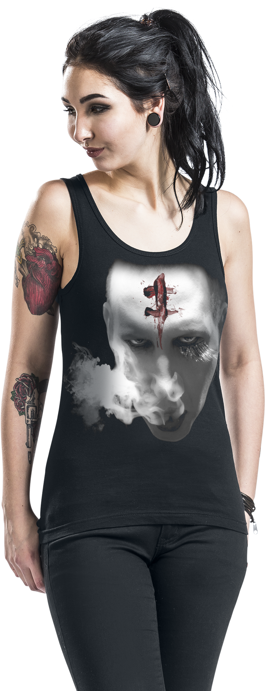 Marilyn Manson The Mark Girl Top Schwarz - Girl Clipart (1129x2362), Png Download
