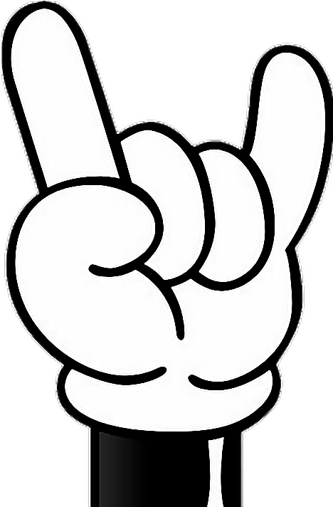 #hand #mao #mão #luvas #gloves #mickey #music #rock - Mickey Hand Rock Clipart (468x712), Png Download