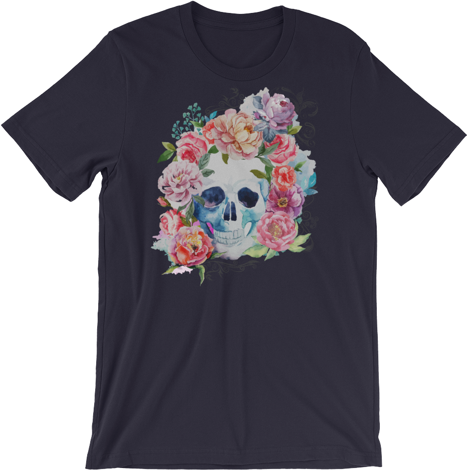 Watercolor Roses Skull T-shirt - Iron Reagan Crossover Ministry Shirt Clipart (937x944), Png Download