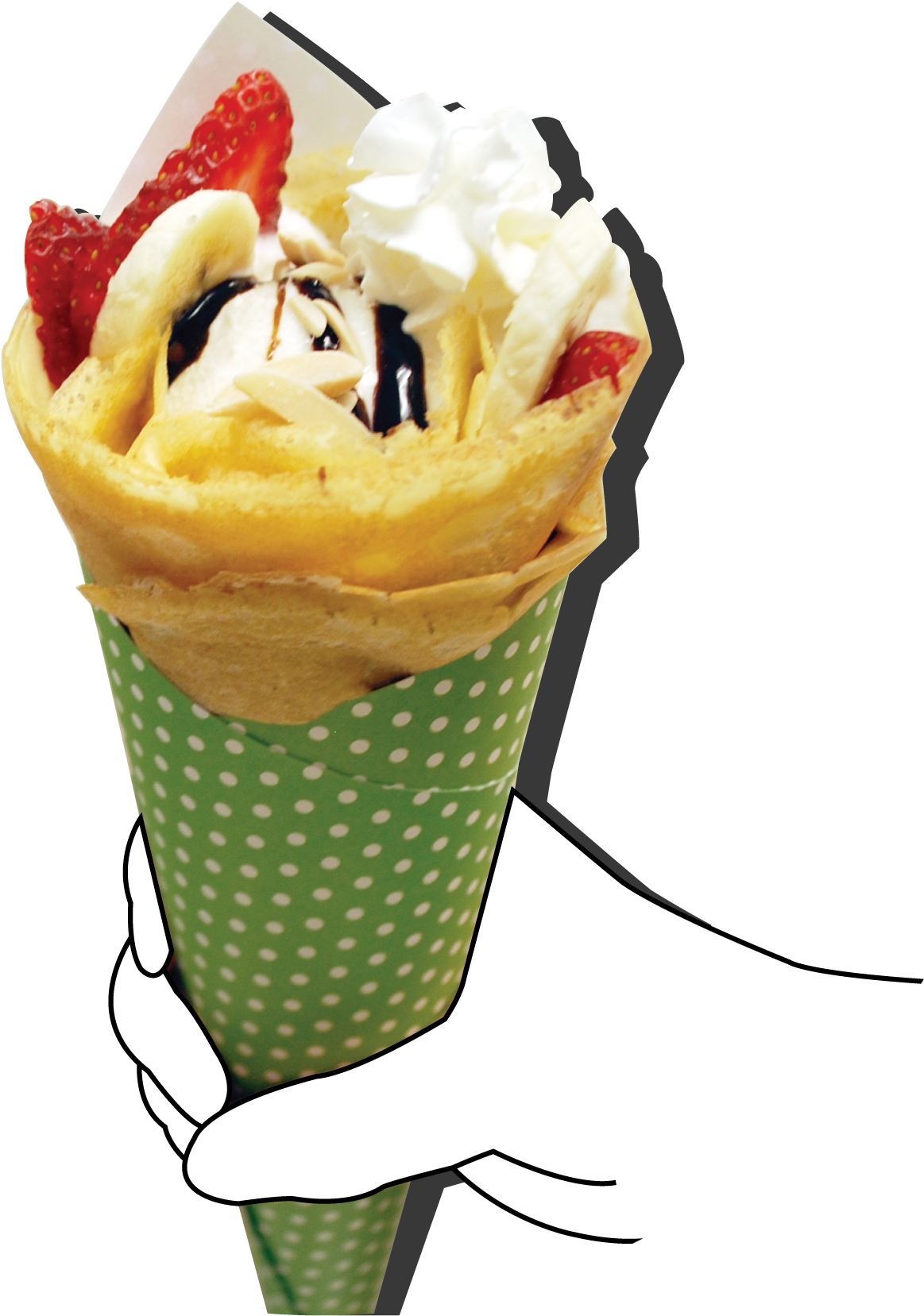 Gelato - Crepes - Crepe And Gelato Clipart (1167x1667), Png Download
