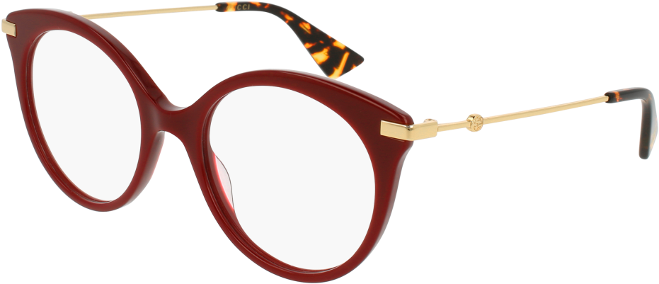 Gg0109o-006 Burgundy Gold Eyeglasses / Demo Lenses - Femme Gucci Lunette De Vue Clipart (931x401), Png Download