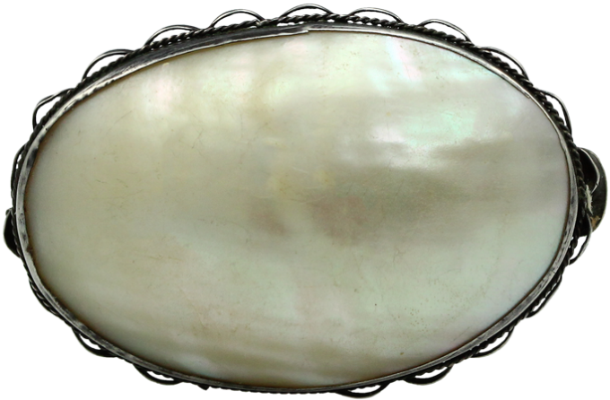 A Mother Of Pearl Brooch, In A Silver Frame - Circle Clipart (1000x764), Png Download