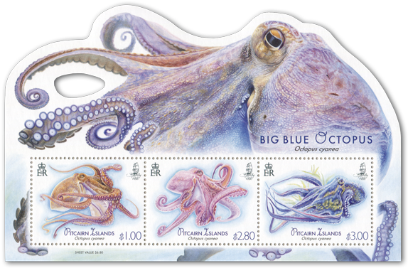 View Large Image - Postage Stamps Octopus Cyanea Clipart (600x600), Png Download