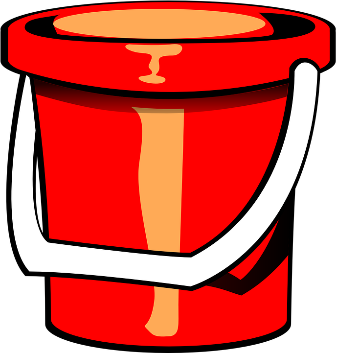 Bucket Toy Red - Pail Clip Art - Png Download (734x720), Png Download