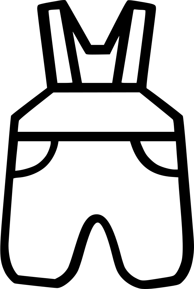 Baby Overalls Svg Png Icon Free Download Ⓒ - Overalls Clipart Black And White Transparent Png (659x980), Png Download
