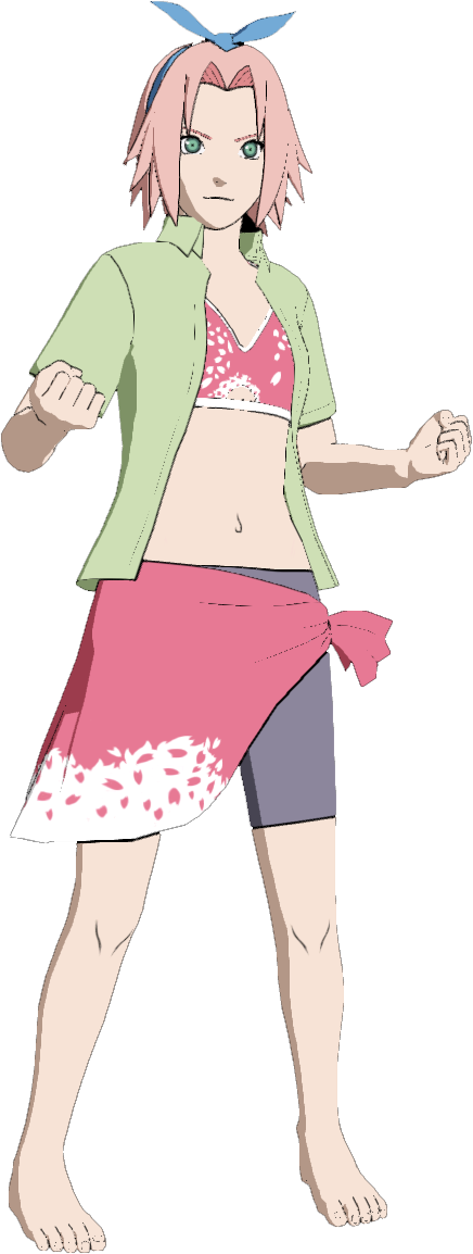 Naruto Ultimate Ninja Storm Summer Hinata Clipart (436x1154), Png Download