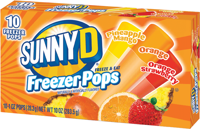 Sunnyd 10ct/1oz - Sunny D Popsicles Clipart (708x500), Png Download