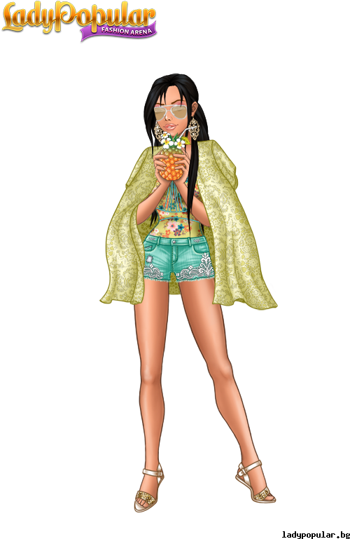 Sunny Delight - Fashion Arena Lady Popular Dress Clipart (600x800), Png Download