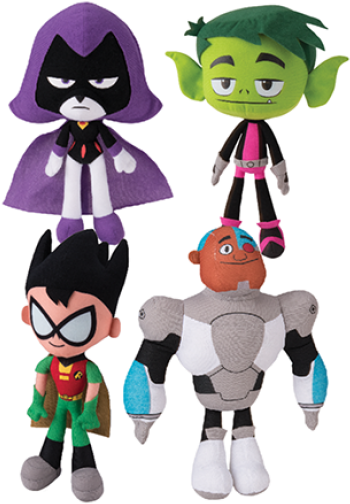Teen Titans Go, Jumbo 13" - Teen Titans Go! Set Of 4 Plush Toys! Clipart (640x509), Png Download
