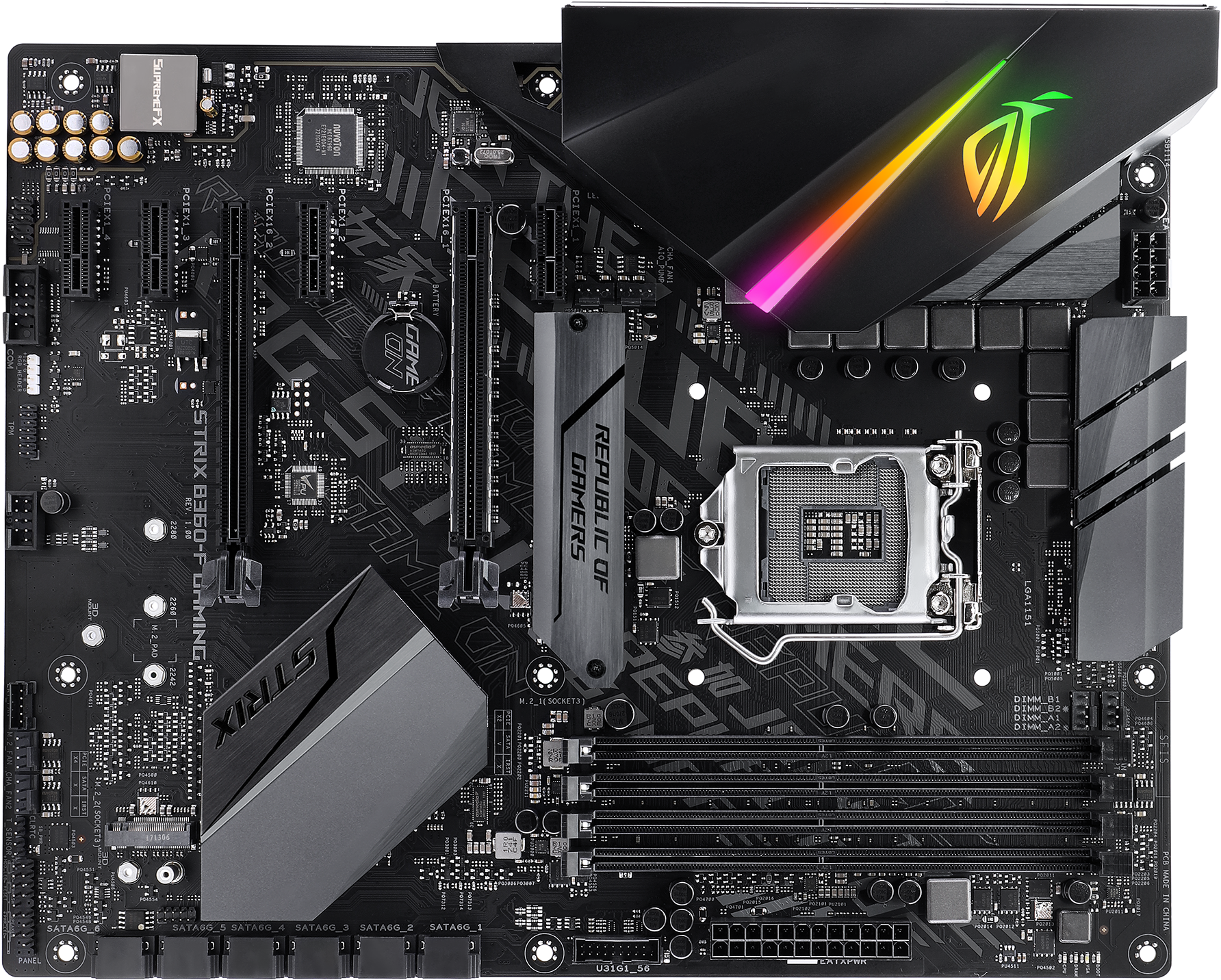 Asus Rog Strix B360-f Gaming - Rog Strix B360 F Gaming Clipart (1920x1609), Png Download
