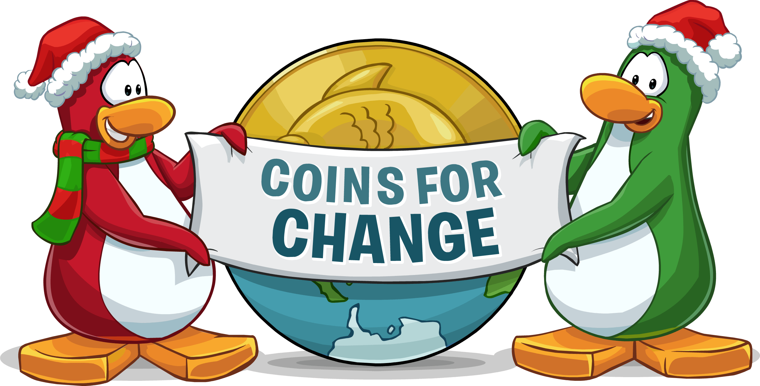 Club Penguin Funds Projects - Club Penguin Coins Clipart (2485x1262), Png Download