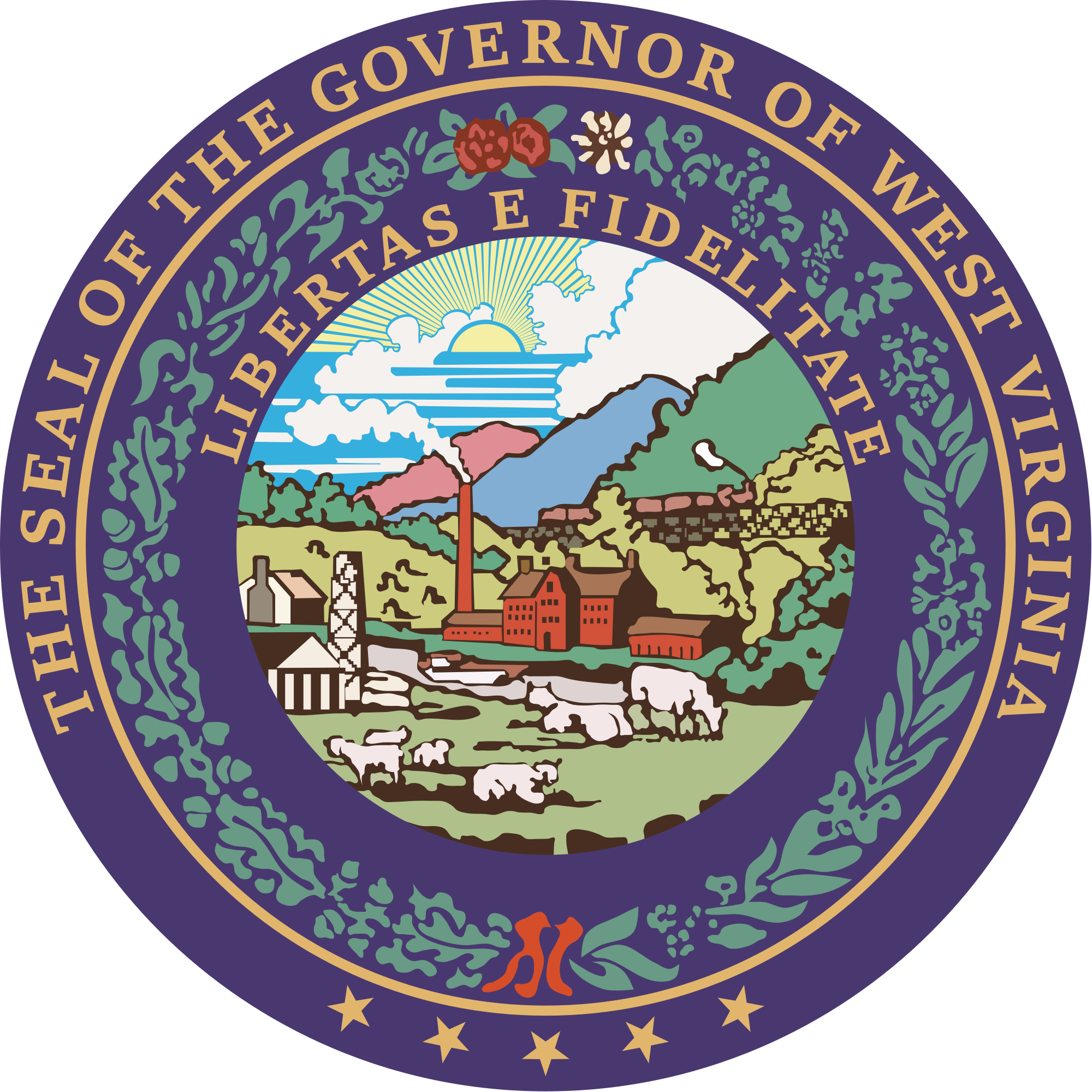 West Virginia Seal - West Virginia Governor Seal Clipart (2000x2000), Png Download