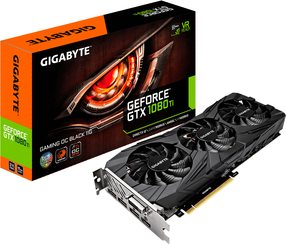 Evga 1080 Ti Black Edition Overclock - Gigabyte Gtx 1080 Ti Clipart (1000x1000), Png Download