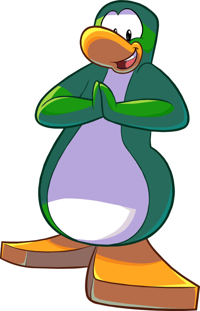 Club Penguin Green Penguin Clipart (680x1054), Png Download