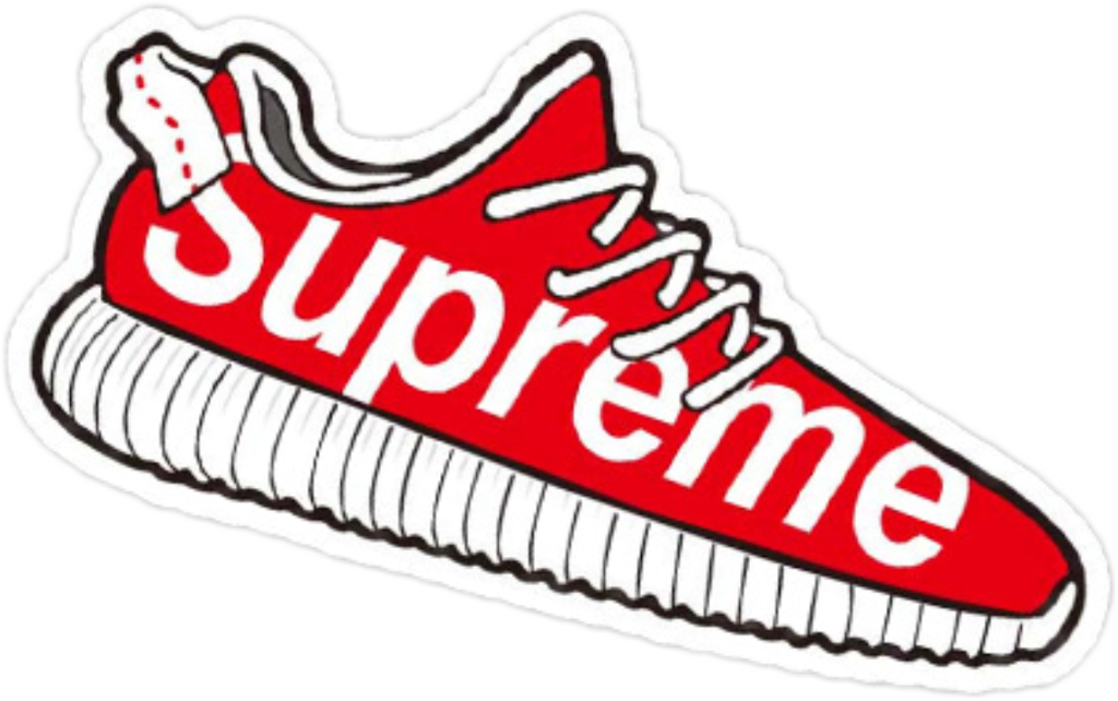#xu #hypebeast #supreme - Supreme Shoe Sticker Clipart (1024x642), Png Download