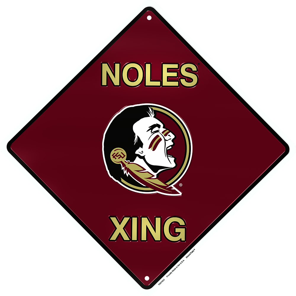 Florida State Seminoles 12 X 12" Metal Noles Xing Crossing - Fsu Flag Clipart (1000x1000), Png Download