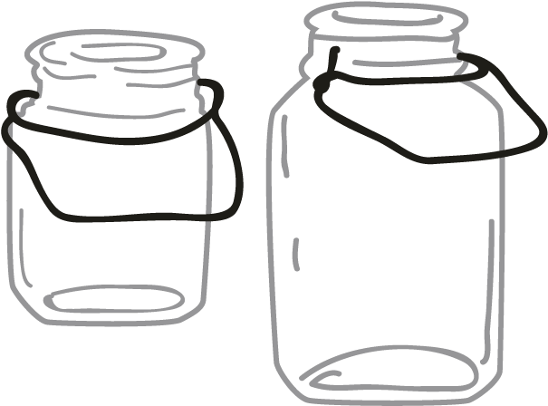 Smock Mason Jars Motif - Glass Bottle Clipart (696x696), Png Download