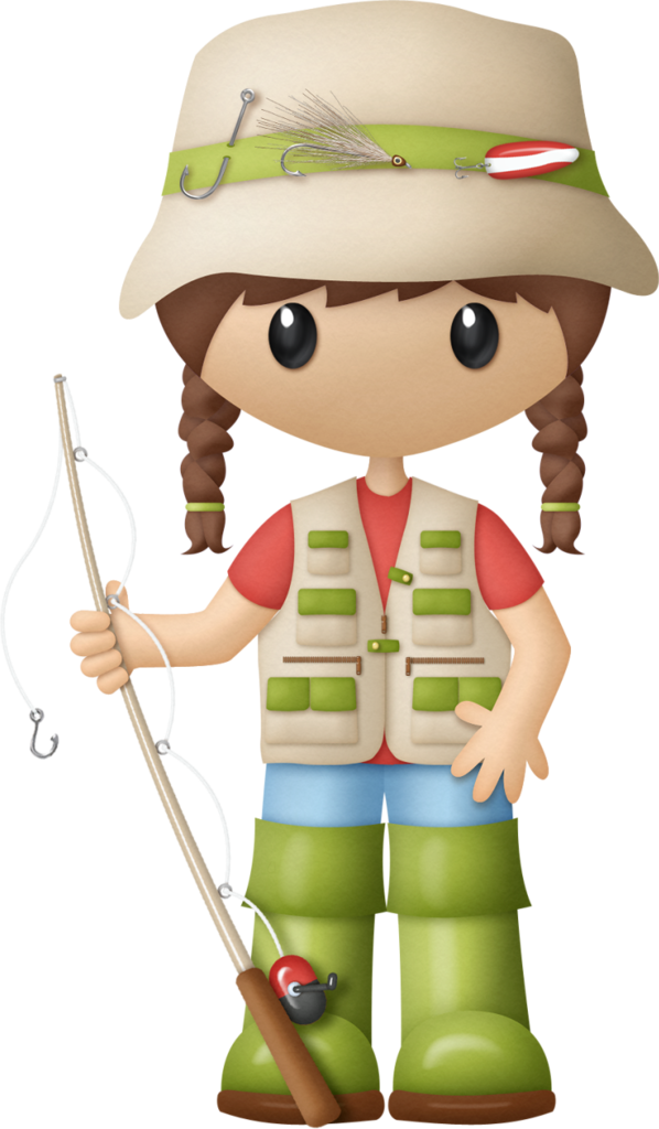 B *✿* Fishing Hole - Girl In Boat Fishing Clipart - Png Download (598x1024), Png Download