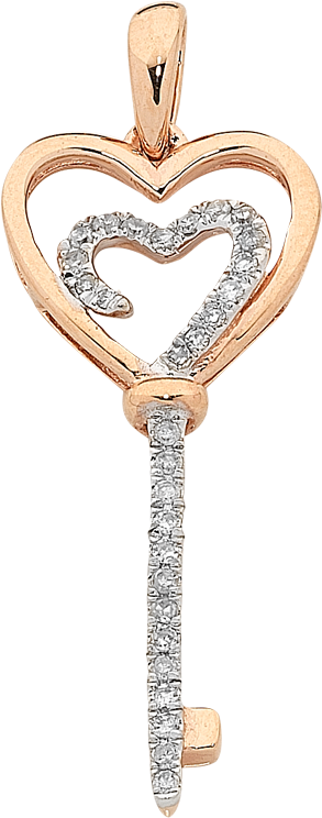 Heart Key Png Clipart - Key With Diamond Png Transparent Png (606x774), Png Download