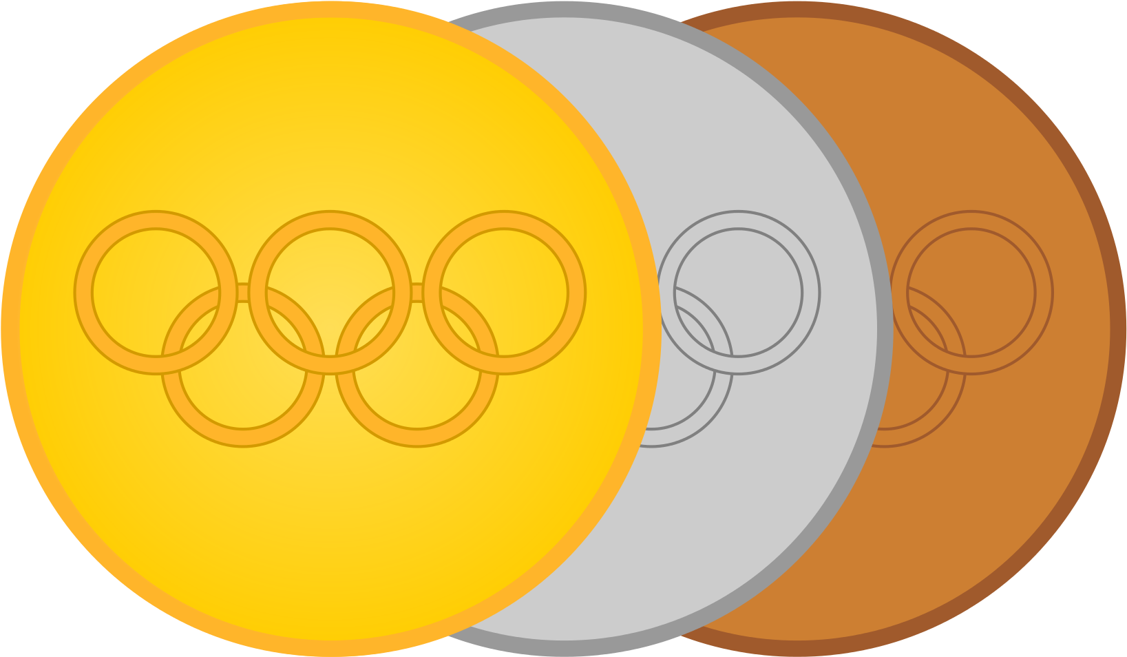 File Goldsilverbronze Medals Svg Wikimedia Commons - Circle Clipart (2000x1163), Png Download