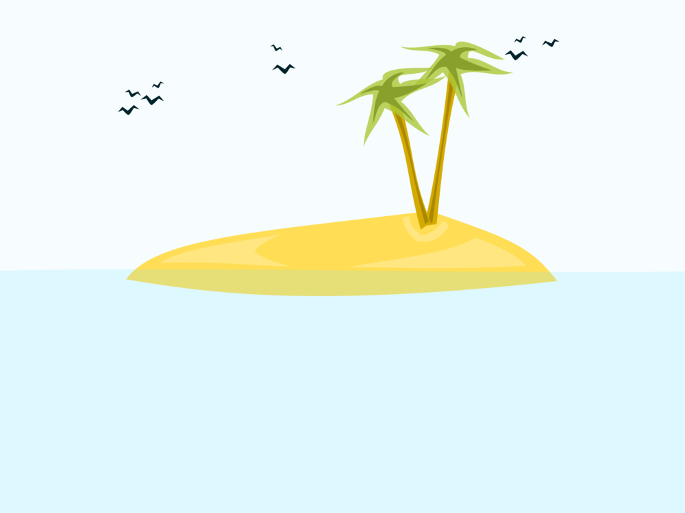 Computer Icons Drawing Island Beach Cartoon - Ocean Island Clipart - Png Download (1000x750), Png Download