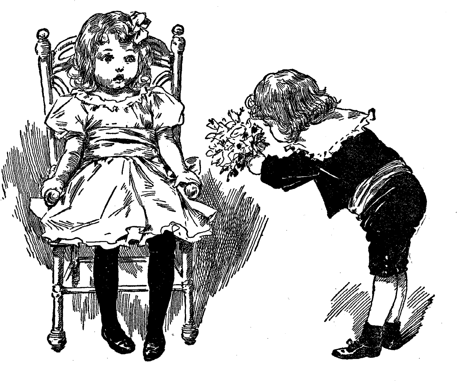 Girl Drawing Png - Vintage Girl Drawing Clipart (1600x1303), Png Download