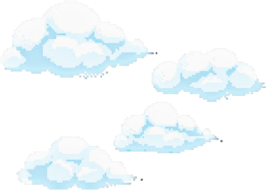 Blue Nuvens Pixel Kawaii - Cloud Pixel Art Png Clipart (1024x1024), Png Download