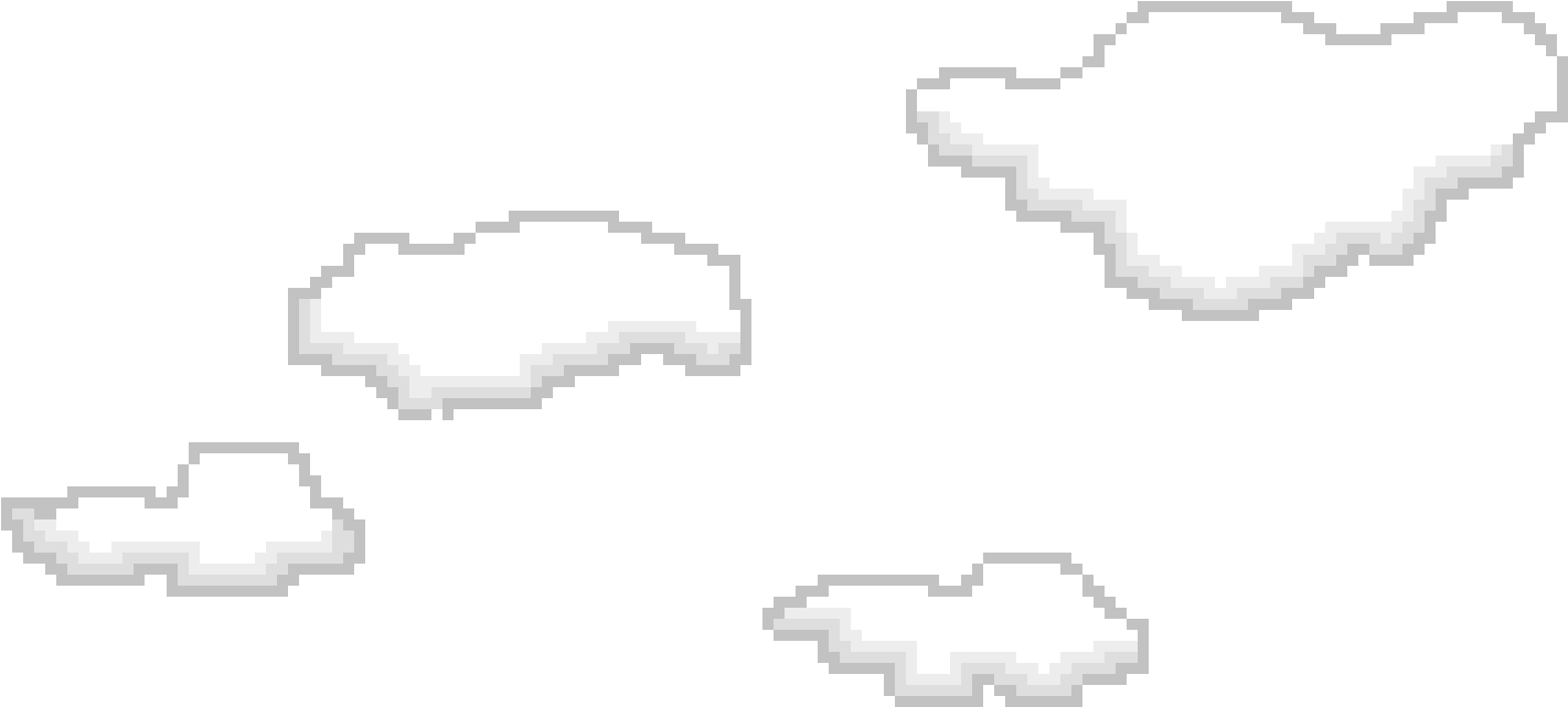 Clouds - Transparent Pixel Art Clouds Clipart (1490x740), Png Download