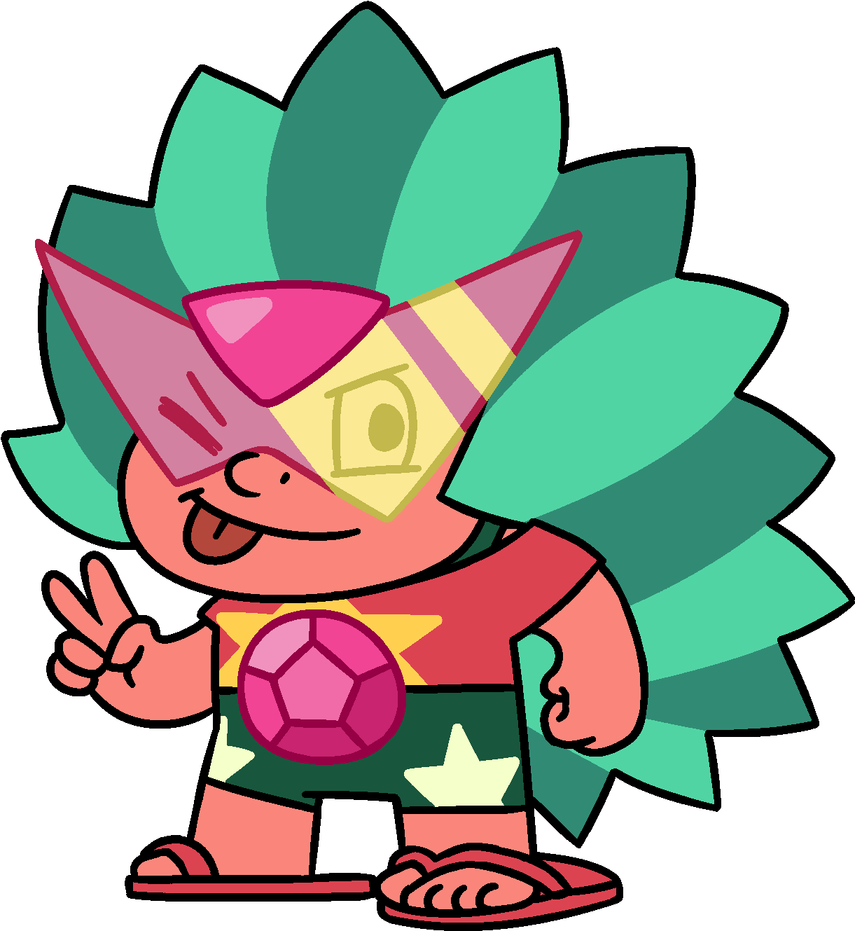 Steven And Peridot Fusion Clipart (1393x1411), Png Download
