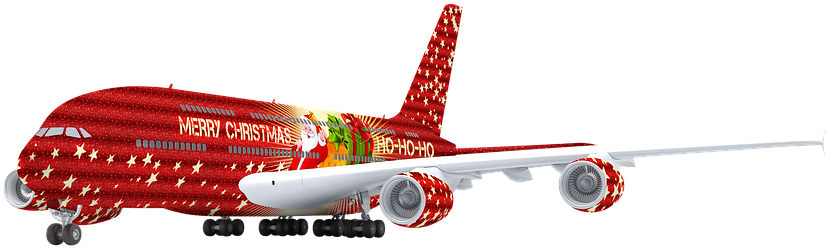 Day 13- Flight Simulators, Adam, & Biblical Authority - Christmas Airplane Transparent Clipart (960x443), Png Download