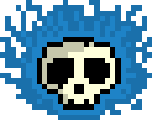 Blue Skull - Blue Skull Pixel Art Clipart (700x500), Png Download