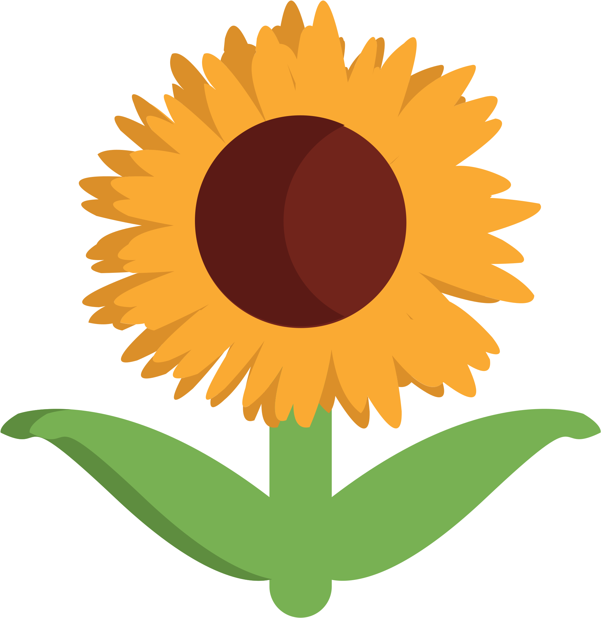 Sunflower Clipart Emoji - Color Scheme - Png Download (2000x2000), Png Download