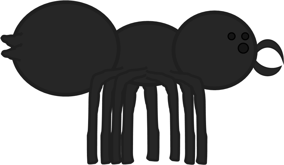 Giant Spider Pose - Cartoon Clipart (980x569), Png Download