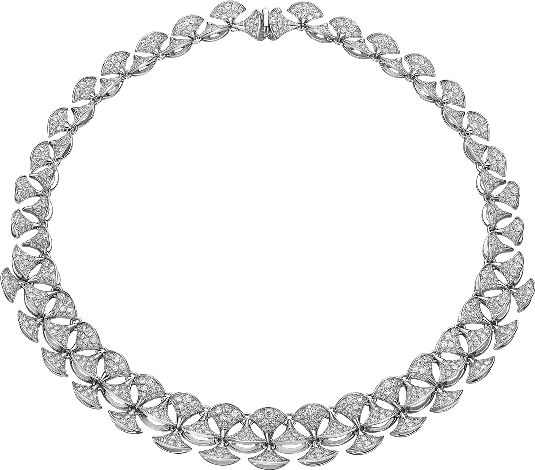 Divas' Dream Necklace In 18 Kt White Gold Set With - Bvlgari Necklace Diva Diamond Clipart (1800x1295), Png Download