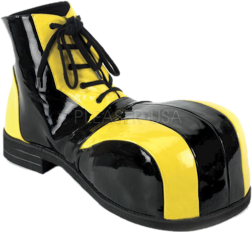 Clown Shoes Yellow And Black - Yellow And Black Clown Shoes Clipart (500x793), Png Download
