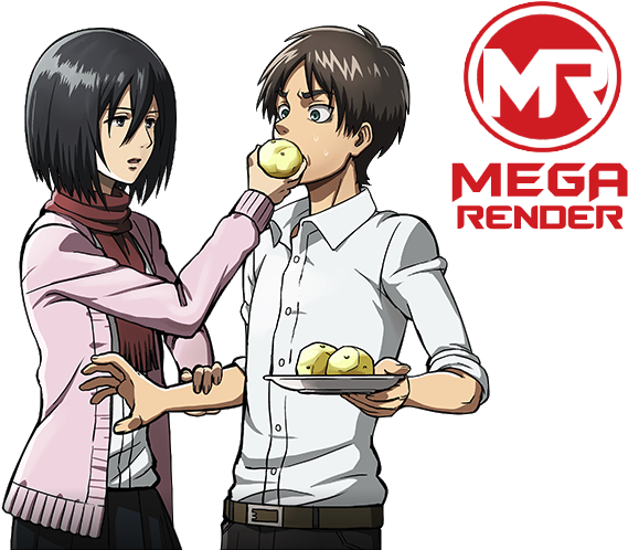 Anime - Mikasa Is Jealous Clipart (607x514), Png Download