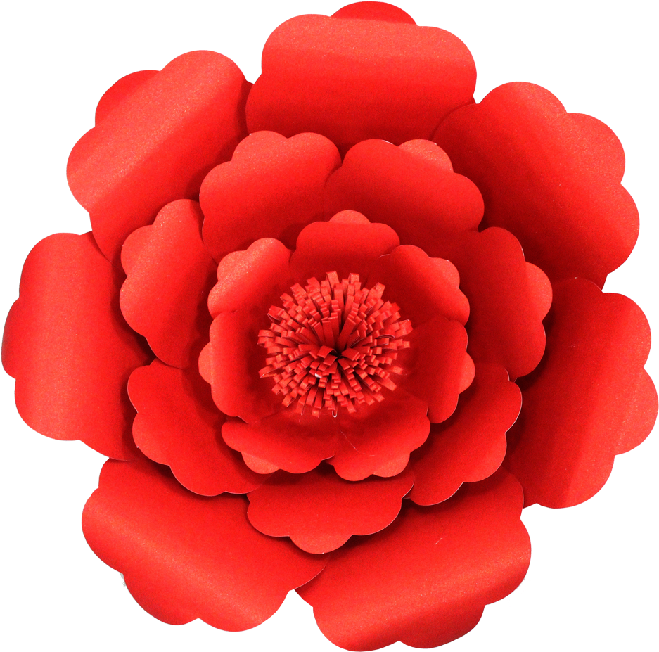 Paper Flower Red Three Stack - Common Zinnia Clipart (1000x1000), Png Download