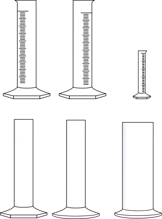 Cylinder Blown Sheet Glass Chemistry Graduated Cylinders - Graduated Cylinder Clipart - Png Download (556x750), Png Download
