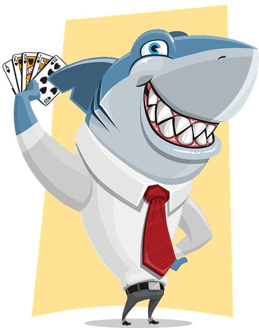 The Term Poker Face Is Actually True - Shark Tank Cartoon Png Clipart (527x674), Png Download