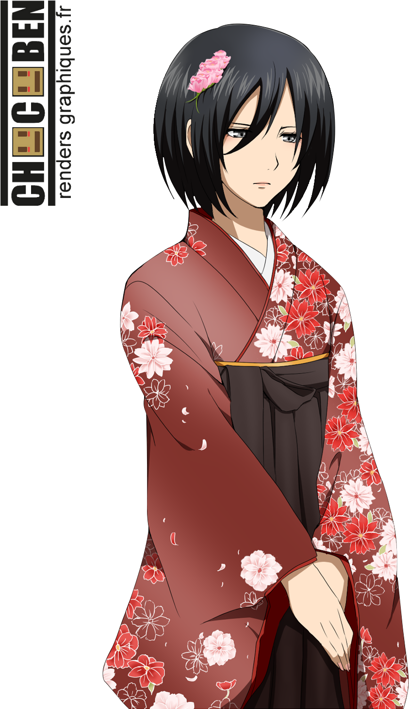 Disclaimer - Mikasa Ackerman Kimono Clipart (1100x1466), Png Download
