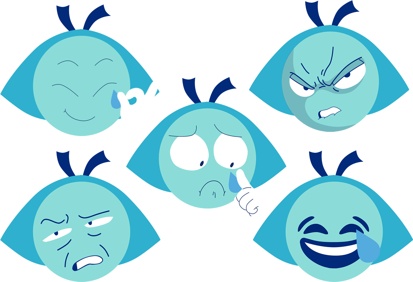 My Aquamarine Emojis Clipart (1415x970), Png Download