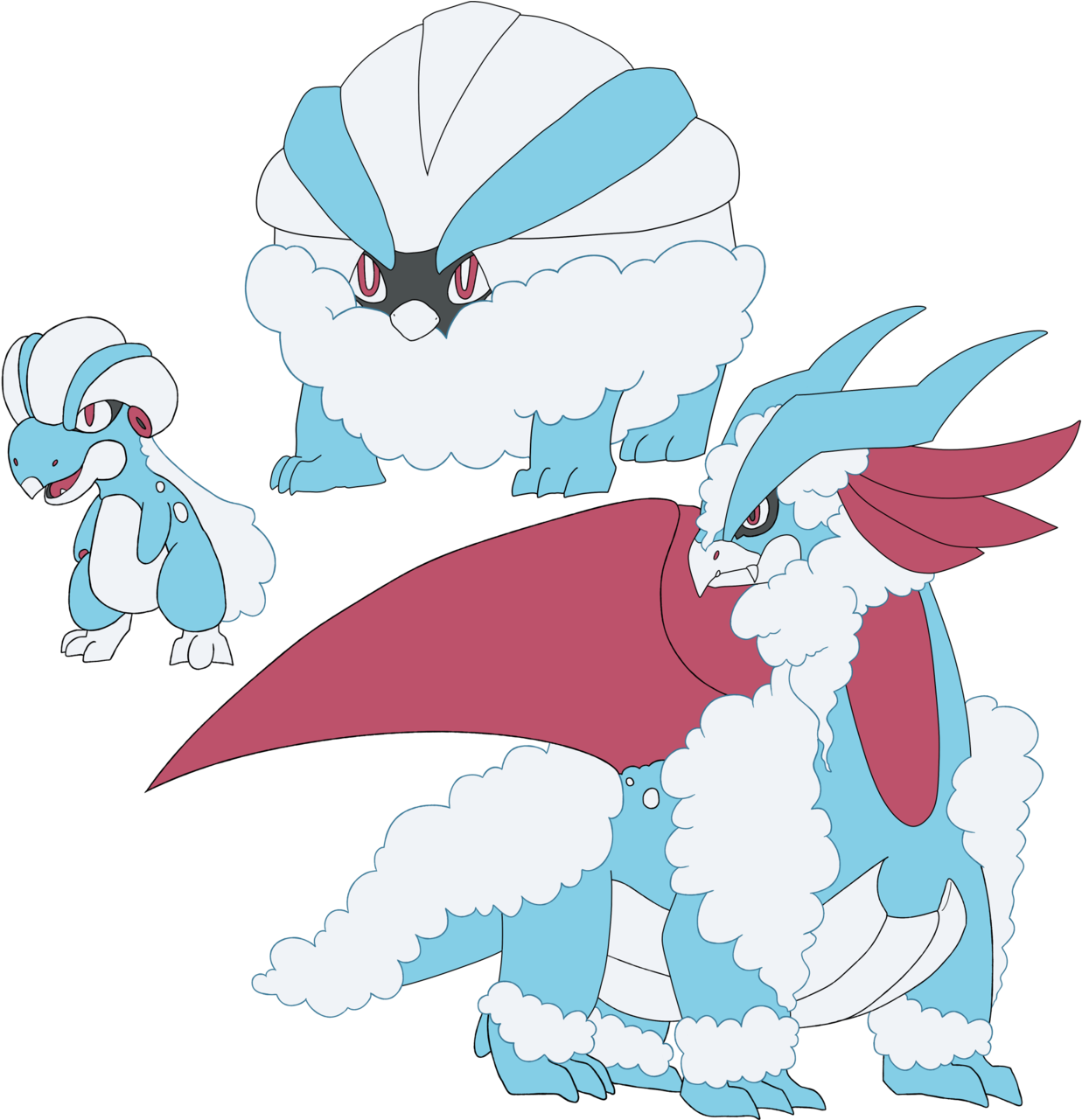 “a Bagon/swablu Cross Breed ” - Cartoon Clipart (1280x1280), Png Download