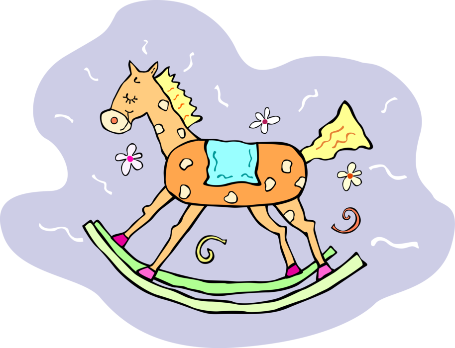 Vector Illustration Of Child's Rocking Horse Play Toy - Sorrel Clipart (914x700), Png Download