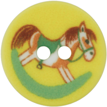 Polyester Button Rocking Horse Article - Cartoon Clipart (954x954), Png Download