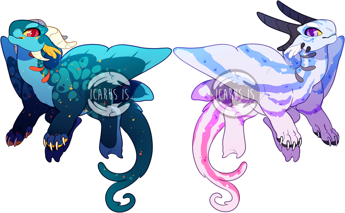 A Pair Of Manta Ray Based Dragon Babies Thesell,,probably - Manta Ray Dragon Clipart (1137x702), Png Download