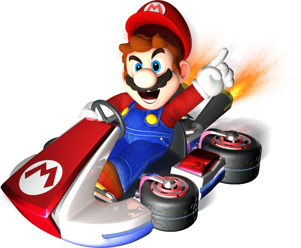 Mario Kart 64, Mario Kart Wii, Mario Luigi Superstar - Mario Bros Kart Render Clipart (1024x845), Png Download